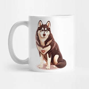 Valentine Siberian Husky Shaped Chocolate Mug